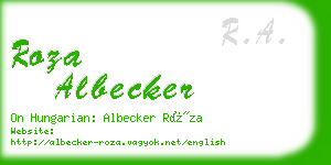 roza albecker business card